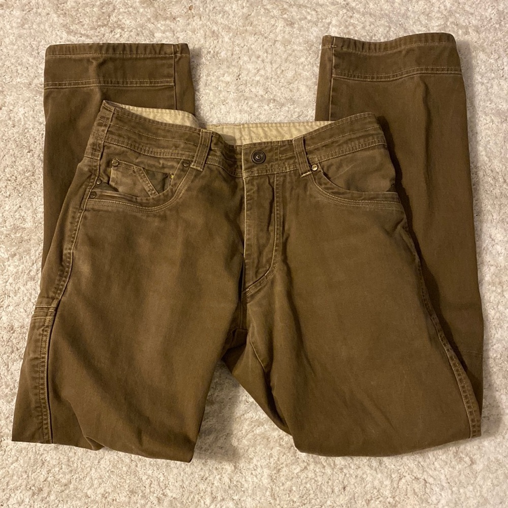 EUC Kuhl Faded Green/Olive 32x32 Vintage Patina Dye Hiking Utility Work